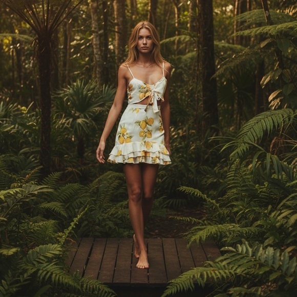 Dresses & Skirts - ♥️ Lemon Print Ruffle Skirt